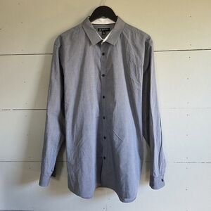 INC International Concepts Men's Gray Cotton Slim Fit Button-Up Shirt XXL
